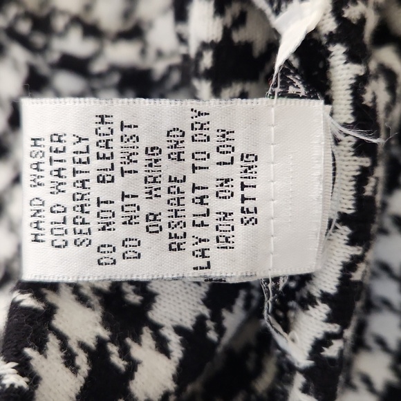 Vintage Baby Doll A-line Check Long Cardigan Sweater, Blk/wh, Womens Med - Picture 6 of 7